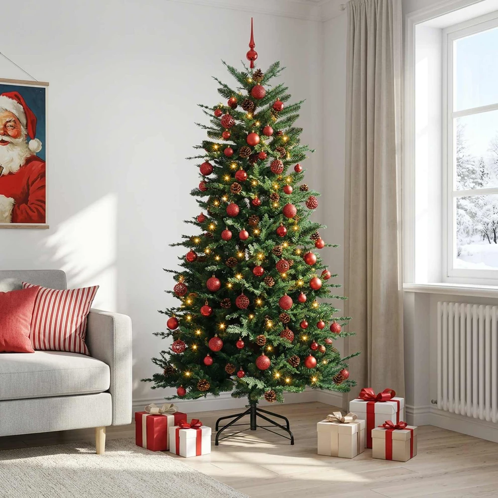 Dirbtinė Kalėdų eglutė su burbulais 240 cm 300 LED Šilta balta