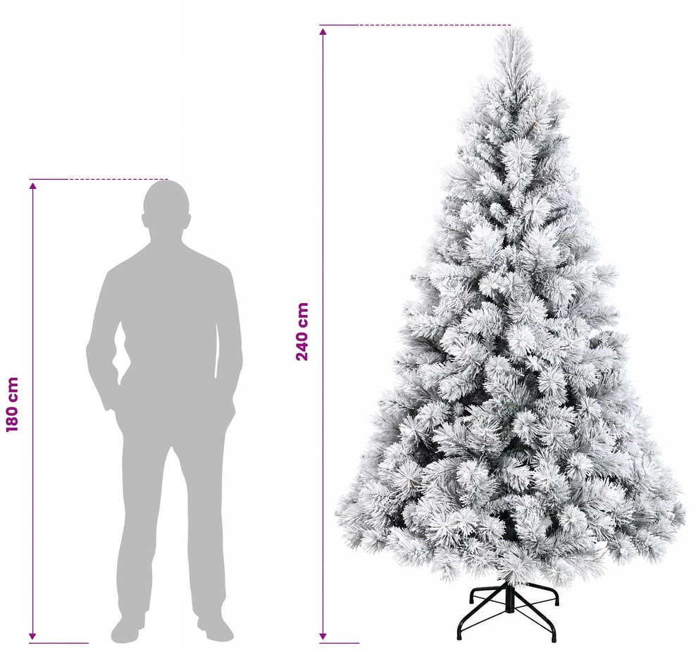 Dirbtinė Sulankstoma Kalėdų Eglutė 240 cm 300 LED Šilta balta
