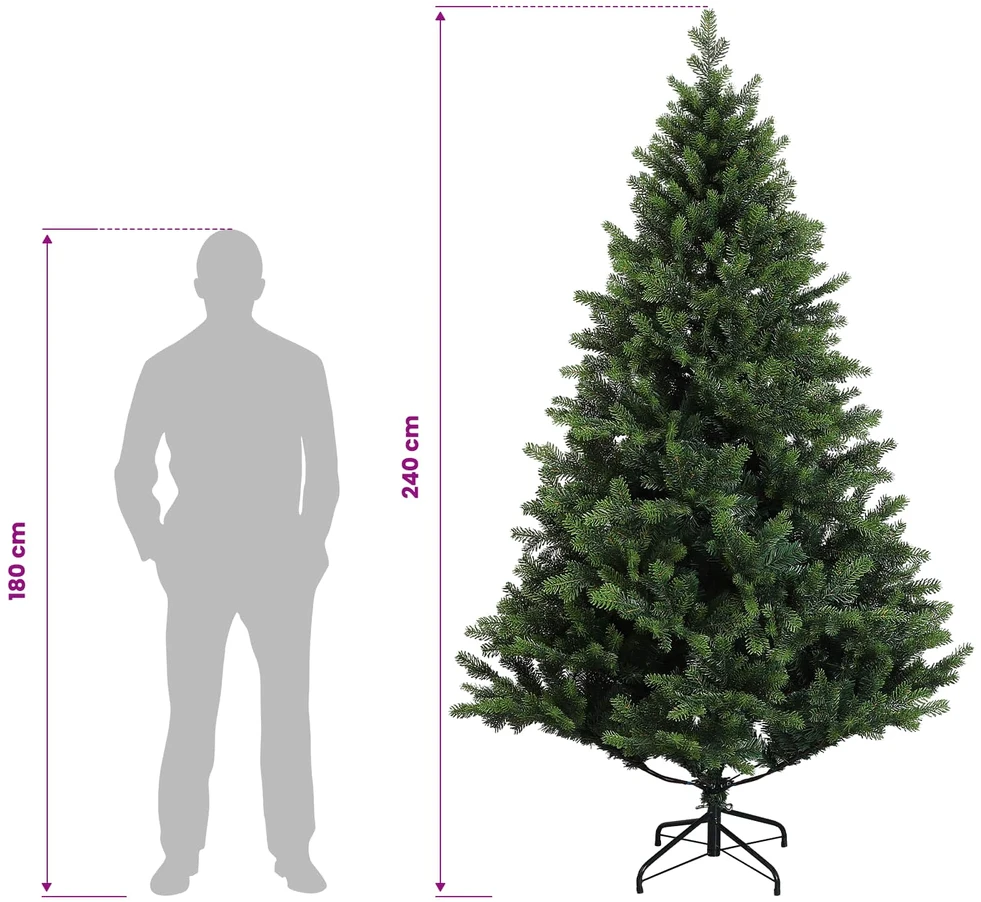 Dirbtinė Sulankstoma Kalėdų Eglutė 240 cm 300 LED Šilta balta