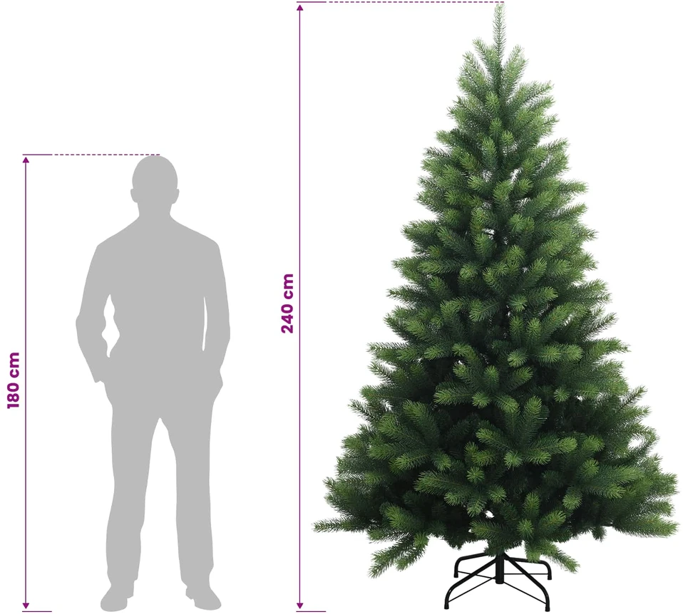 Dirbtinė Sulankstoma Kalėdų Eglutė 240 cm 300 LED Šilta balta