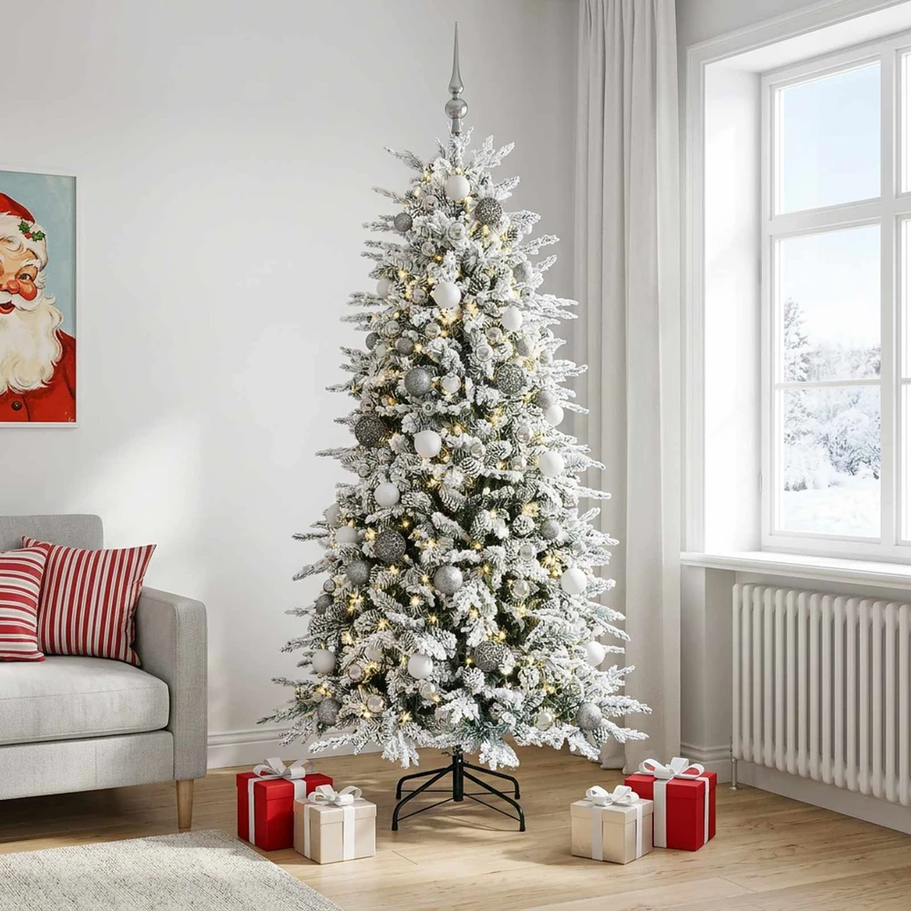 Dirbtinė Sulankstoma Kalėdų Eglutė 240 cm 300 LED Šilta balta