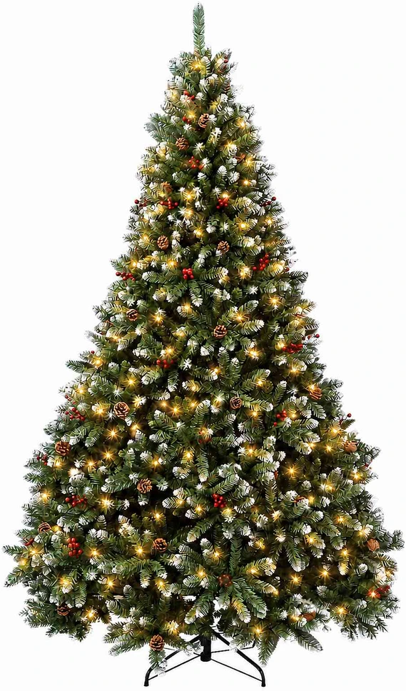Dirbtinė Sulankstoma Kalėdų Eglutė 240 cm 600 LED Šilta balta