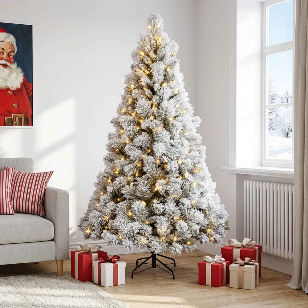 Dirbtinė Sulankstoma Kalėdų Eglutė 240 cm 300 LED Šilta balta