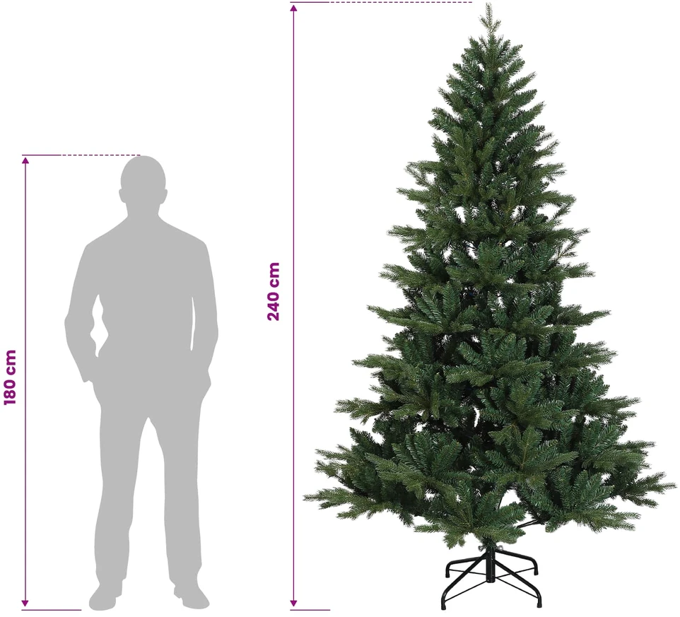 Dirbtinė Sulankstoma Kalėdų Eglutė 240 cm 300 LED Šilta balta