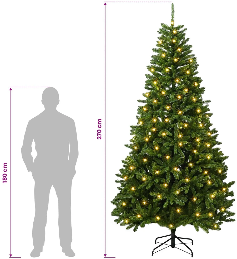Dirbtinė Sulankstoma Kalėdų Eglutė 270 cm 600 LED Šilta balta