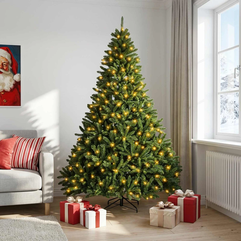 Dirbtinė Sulankstoma Kalėdų Eglutė 270 cm 600 LED Šilta balta