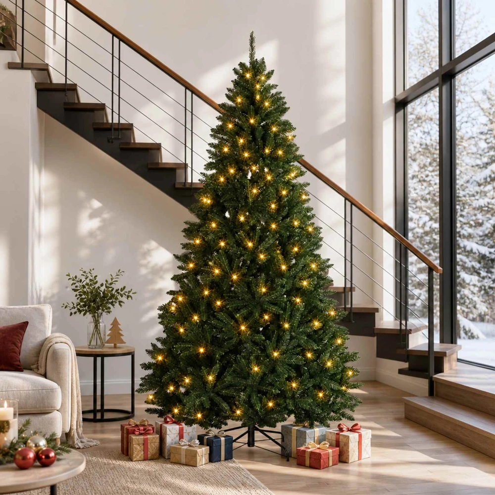 Dirbtinė Sulankstoma Kalėdų Eglutė 270 cm 600 LED Šilta balta