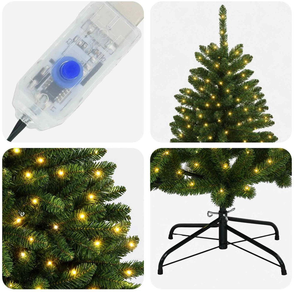 Dirbtinė Sulankstoma Kalėdų Eglutė 270 cm 600 LED Šilta balta