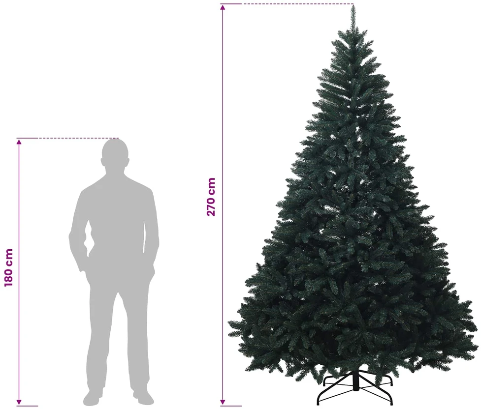 Dirbtinė Sulankstoma Kalėdų Eglutė 270 cm 600 LED Šilta balta