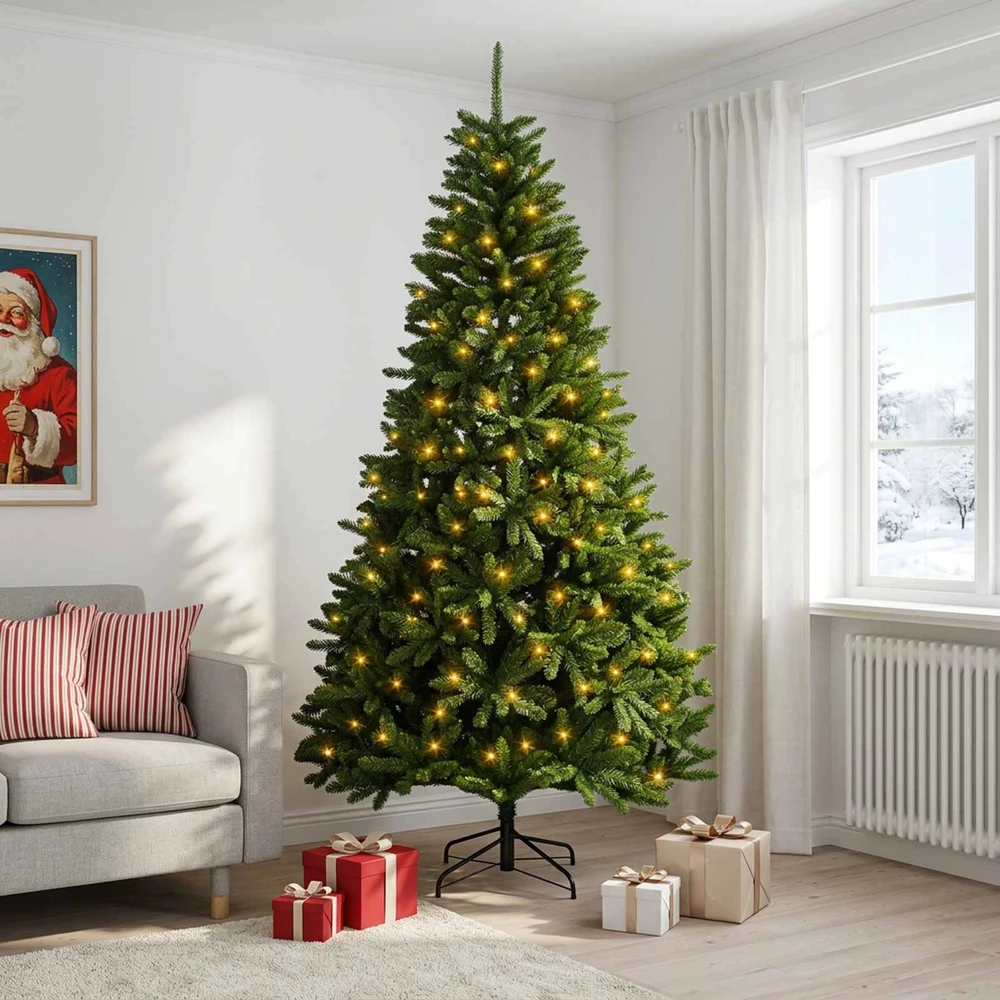 Dirbtinė Sulankstoma Kalėdų Eglutė 270 cm 600 LED Šilta balta