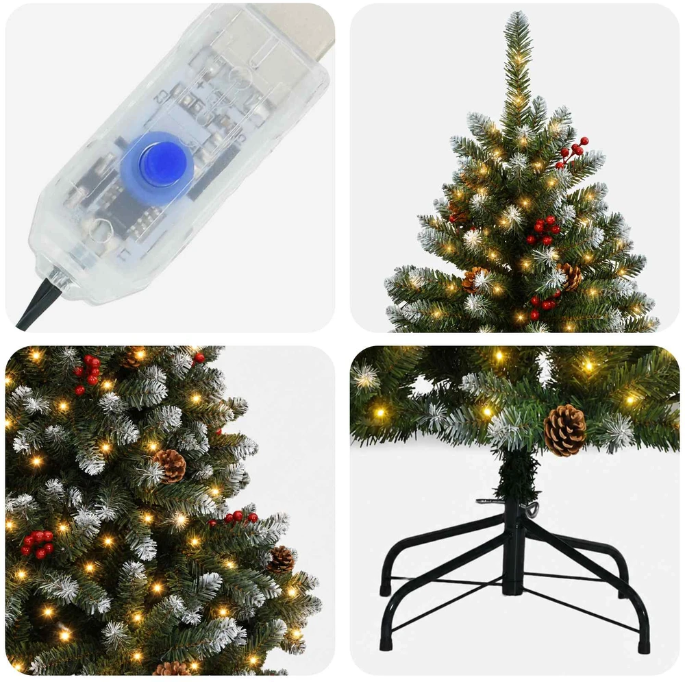 Dirbtinė Sulankstoma Kalėdų Eglutė 270 cm 600 LED Šilta balta