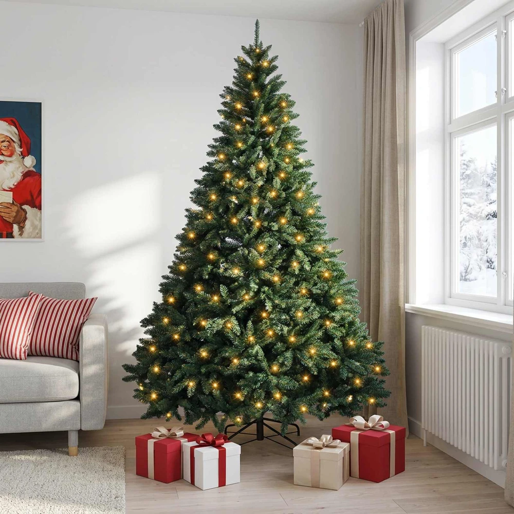 Dirbtinė Sulankstoma Kalėdų Eglutė 270 cm 600 LED Šilta balta