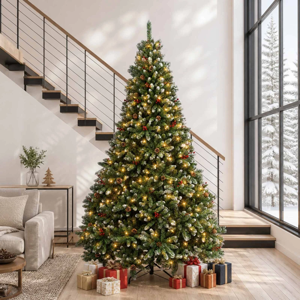 Dirbtinė Sulankstoma Kalėdų Eglutė 270 cm 600 LED Šilta balta