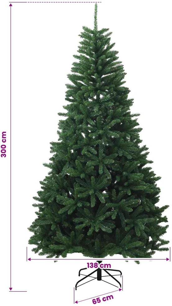 Dirbtinė Sulankstoma Kalėdų Eglutė 300 cm 1000 LED Šilta balta