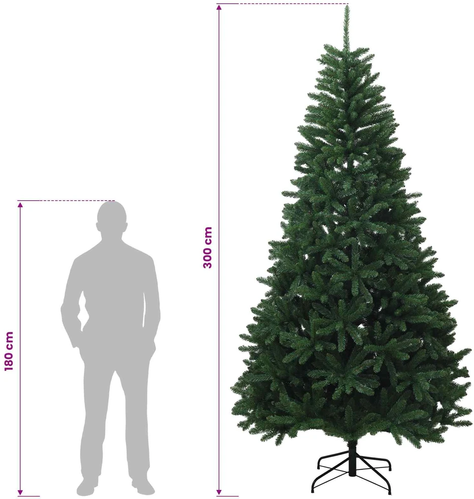 Dirbtinė Kalėdų eglutė su vyriais, vidutinio žalumo 300 cm