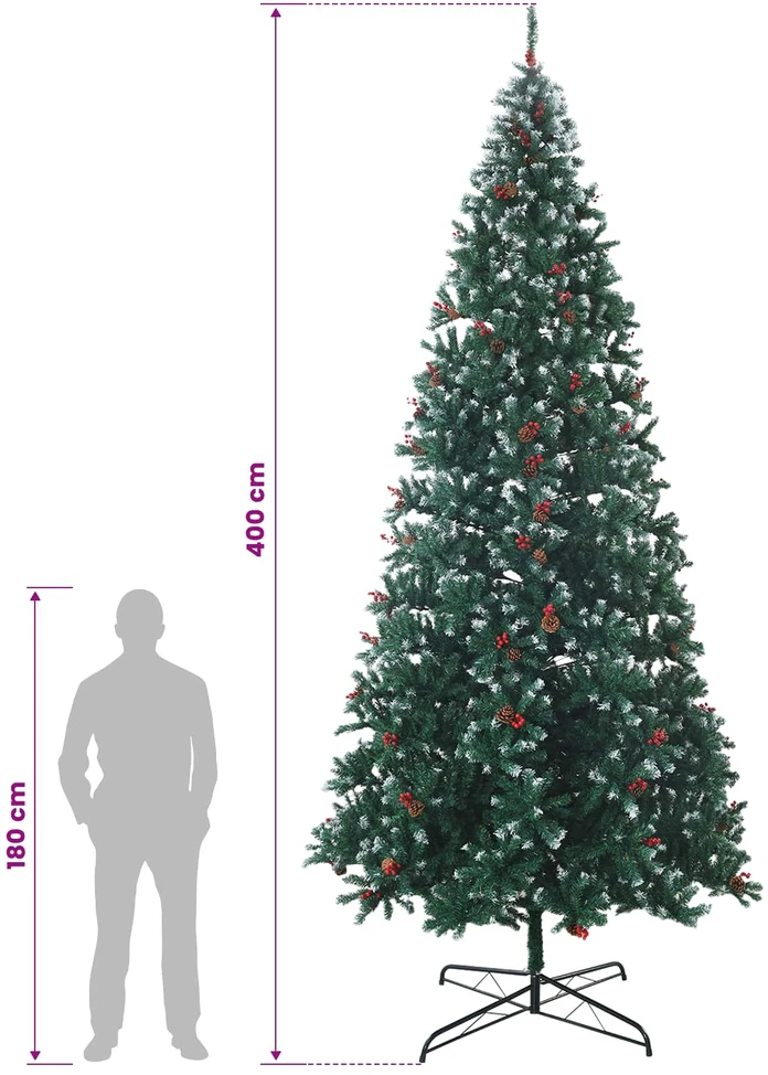 Dirbtinė Sulankstoma Kalėdų Eglutė 400 cm 600 LED Šilta balta