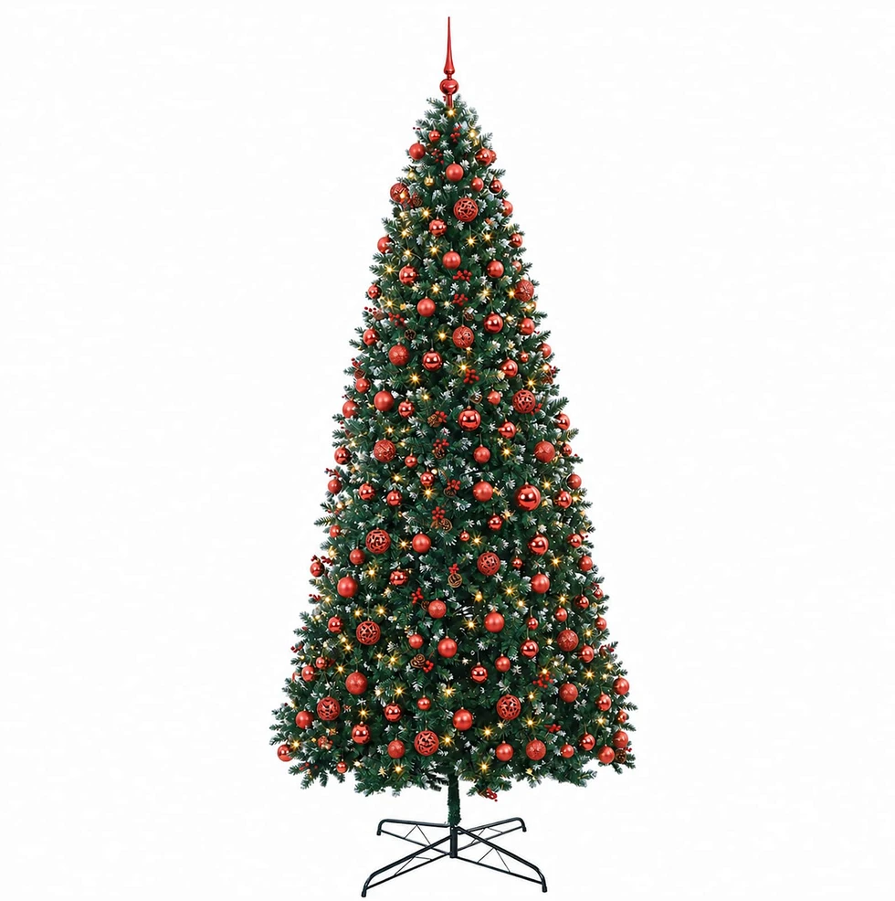 Dirbtinė lankstoma Kalėdų eglutė su žaisliukais 500 cm 900 LED