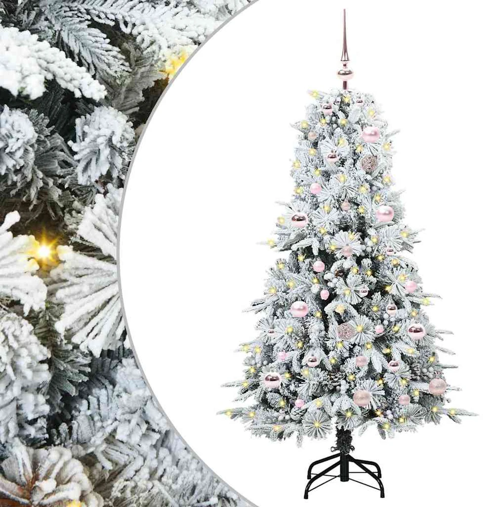 Dirbtinė Sulankstoma Kalėdų Eglutė Balta 150 cm PE ir PVC