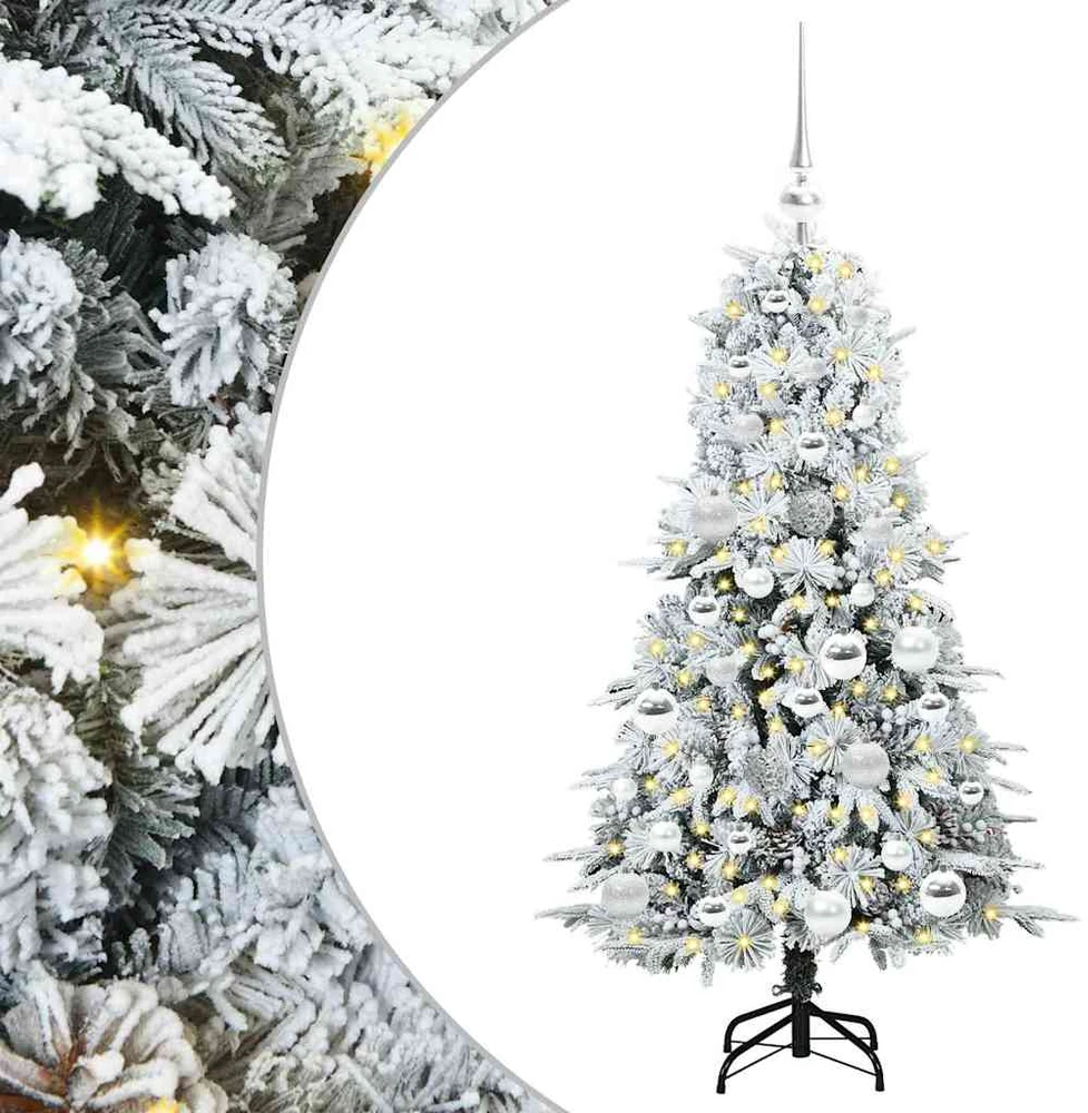 Dirbtinė Sulankstoma Kalėdų Eglutė Balta 120 cm PE ir PVC