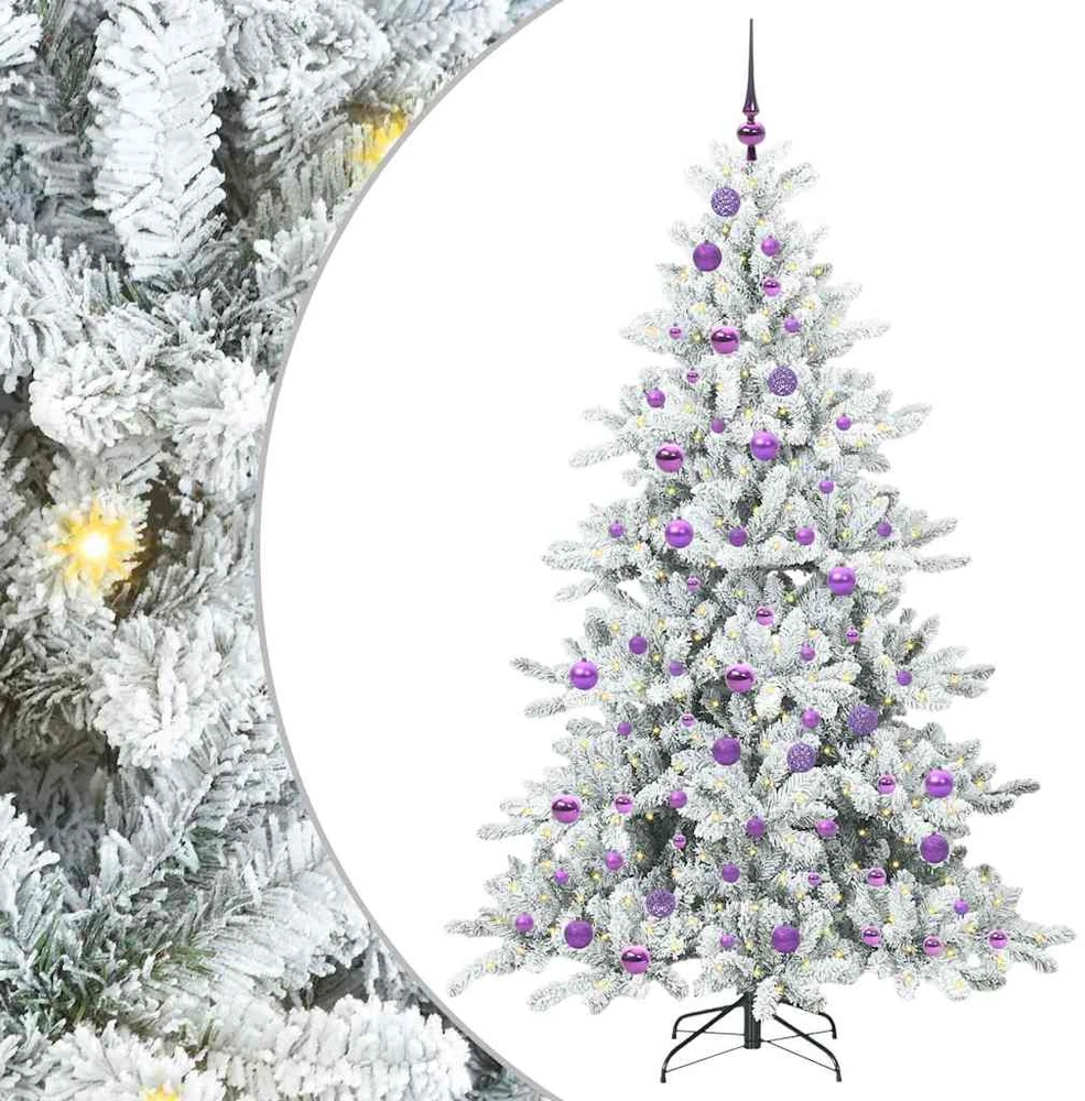 Dirbtinė Sulankstoma Kalėdų Eglutė Balta 180 cm PVC ir Plienas