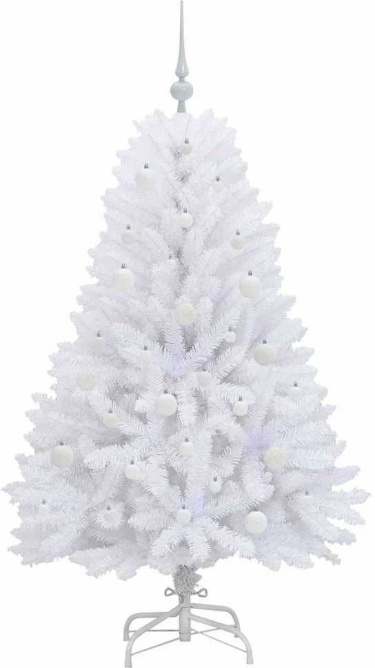 Dirbtinė Sulankstoma Kalėdų Eglutė Balta 150 cm PVC ir Plienas