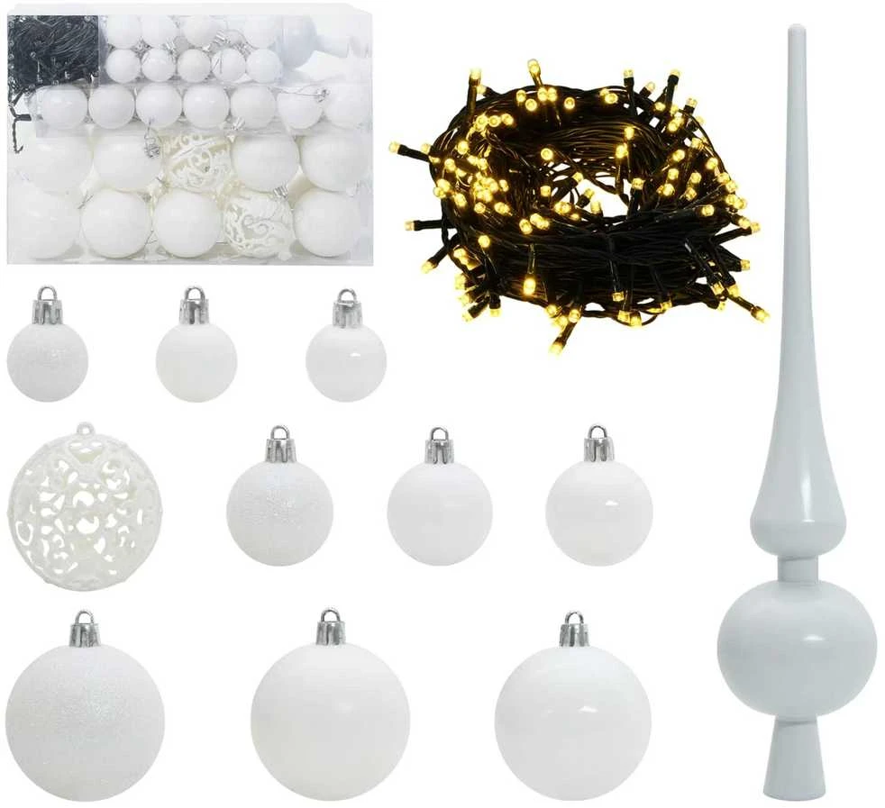 Dirbtinė Sulankstoma Kalėdų Eglutė Balta 150 cm PVC ir Plienas