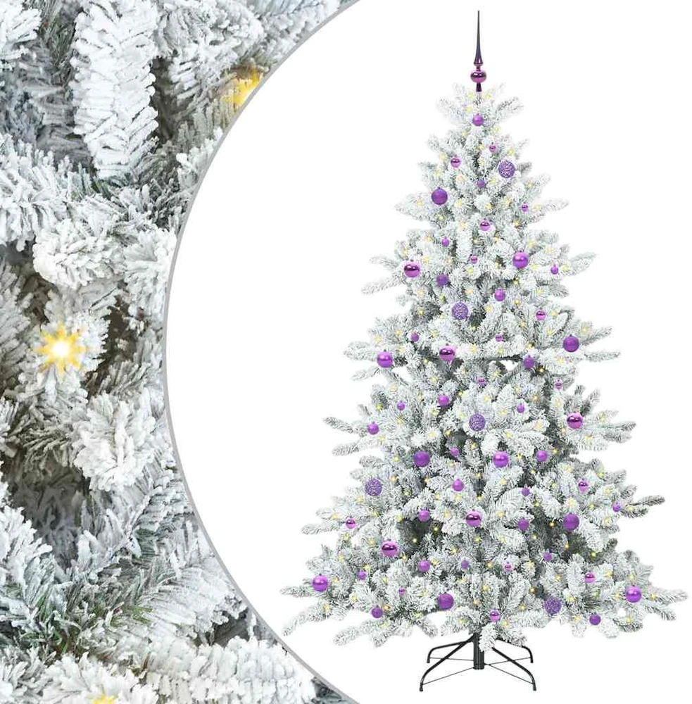 Dirbtinė Sulankstoma Kalėdų Eglutė Balta 210 cm PVC ir Plienas