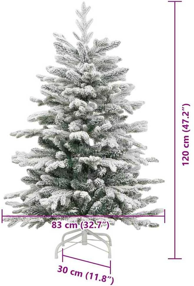 Dirbtinė Sulankstoma Kalėdų Eglutė Balta 120 cm PE ir PVC