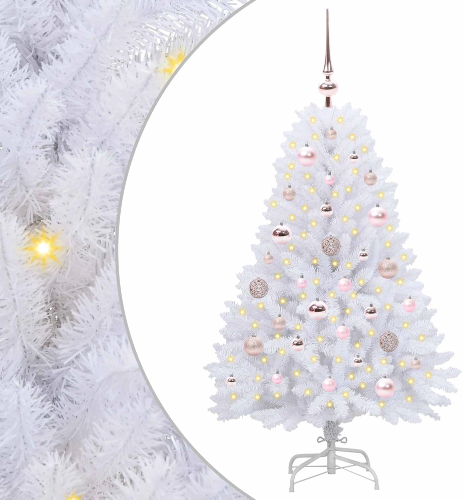 Dirbtinė Sulankstoma Kalėdų Eglutė Balta 120 cm PVC ir Plienas