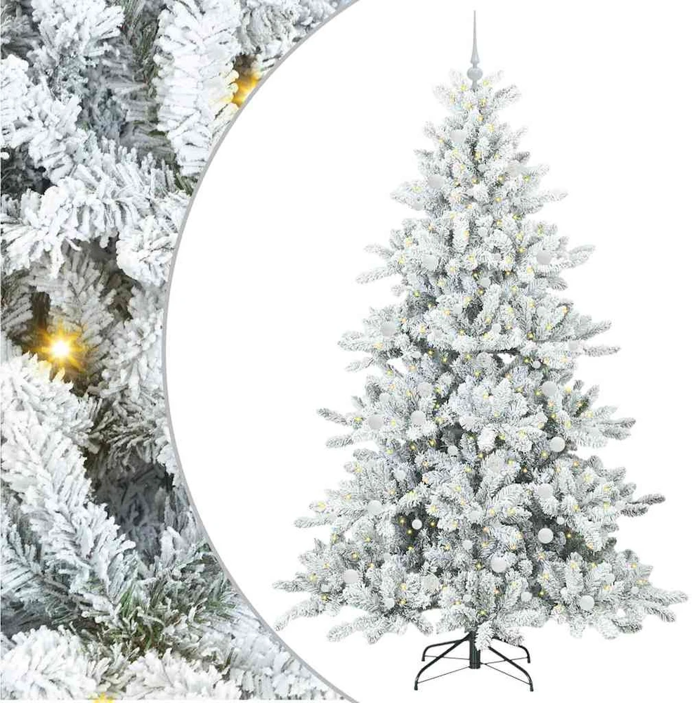 Dirbtinė Sulankstoma Kalėdų Eglutė Balta 240 cm PVC ir Plienas