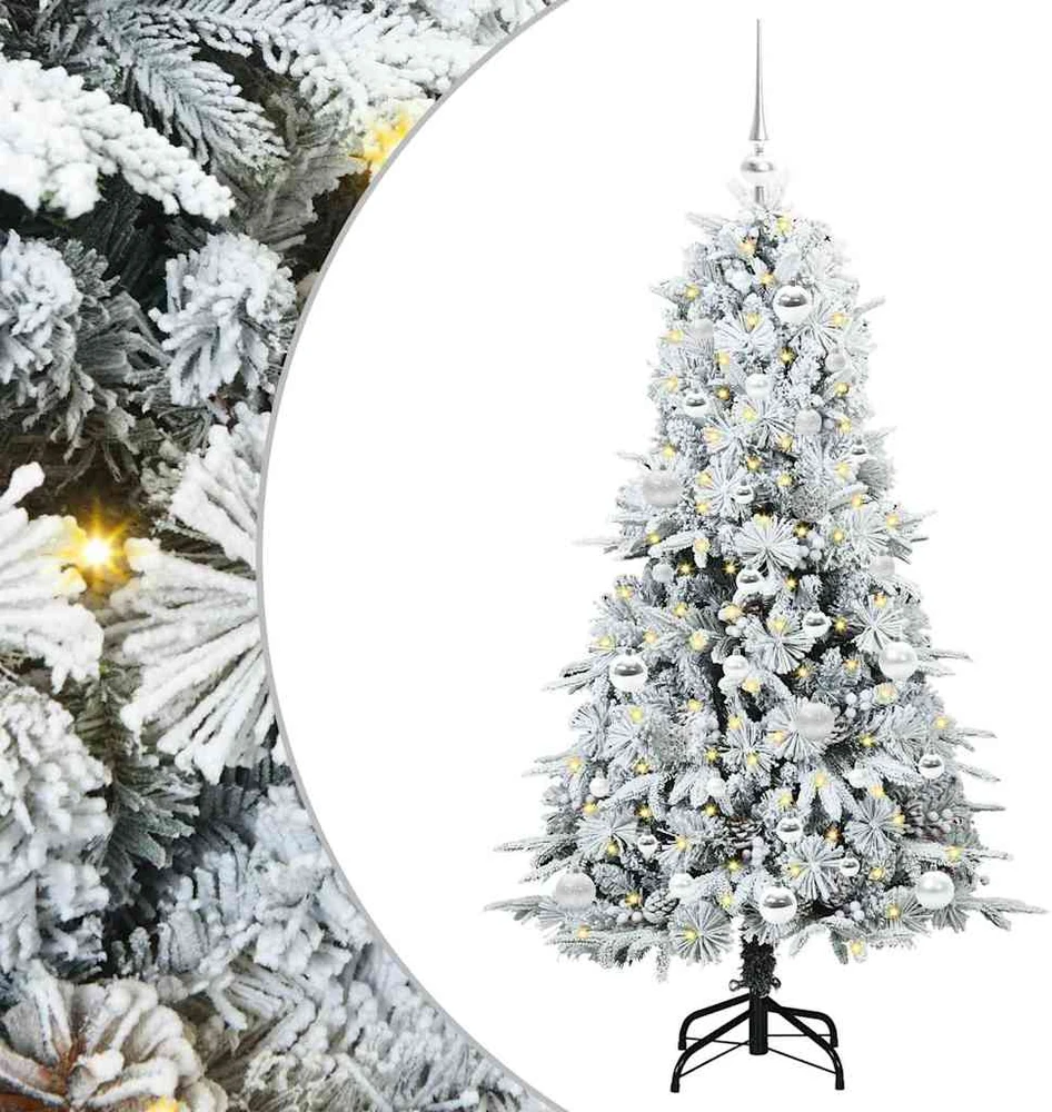 Dirbtinė Sulankstoma Kalėdų Eglutė Balta 150 cm PE ir PVC