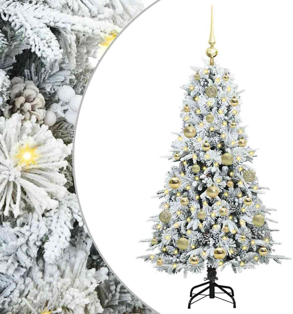 Dirbtinė Sulankstoma Kalėdų Eglutė Balta 120 cm PE ir PVC