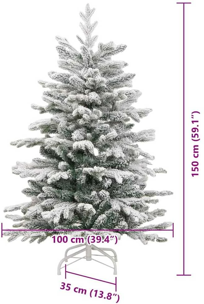 Dirbtinė Sulankstoma Kalėdų Eglutė Balta 150 cm PE ir PVC