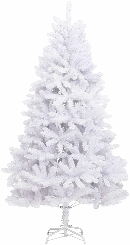 Dirbtinė Sulankstoma Kalėdų Eglutė Balta 210 cm PVC ir Plienas