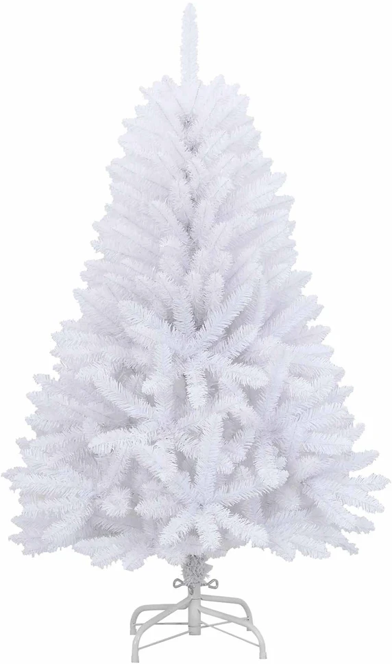 Dirbtinė Sulankstoma Kalėdų Eglutė Balta 150 cm PVC ir Plienas