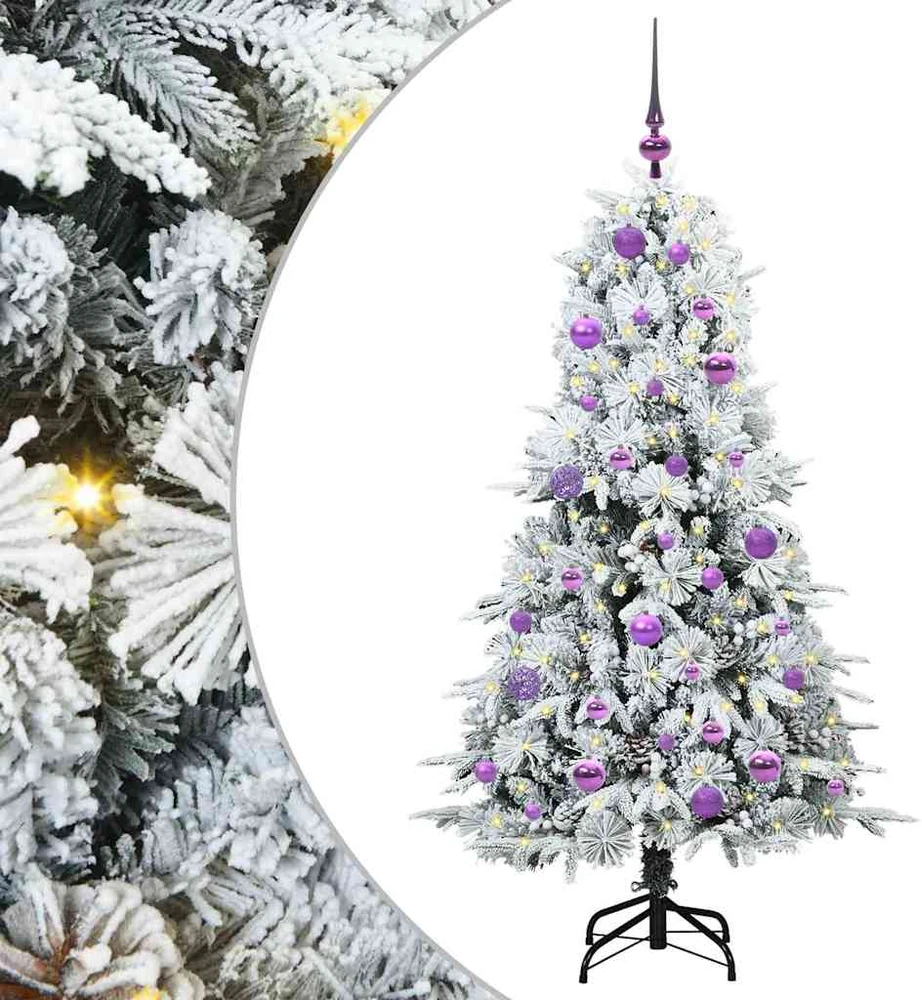 Dirbtinė Sulankstoma Kalėdų Eglutė Balta 150 cm PE ir PVC