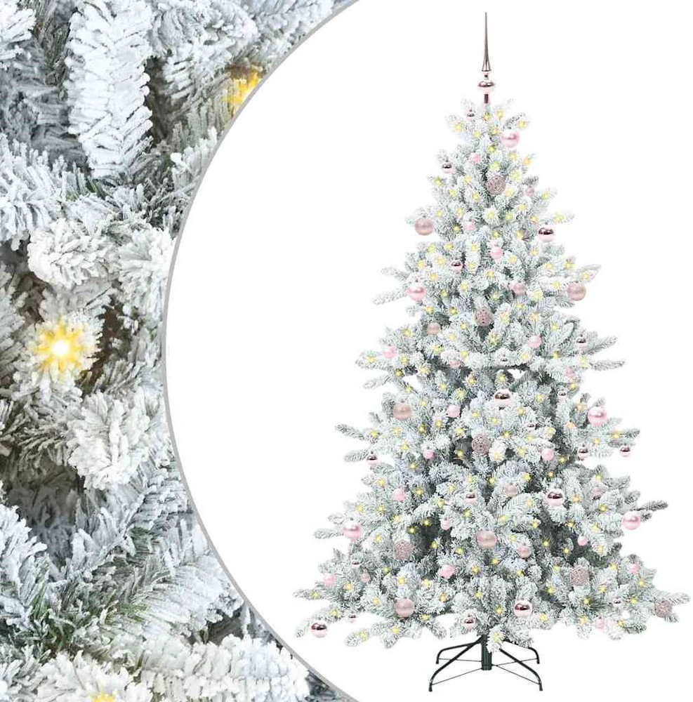 Dirbtinė Sulankstoma Kalėdų Eglutė Balta 210 cm PVC ir Plienas