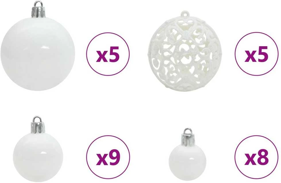 Dirbtinė Sulankstoma Kalėdų Eglutė Balta 150 cm PVC ir Plienas