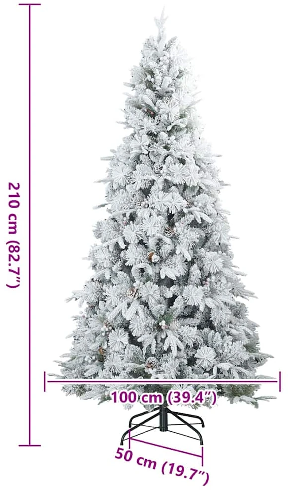 Dirbtinė Sulankstoma Kalėdų Eglutė Balta 210 cm PE ir PVC