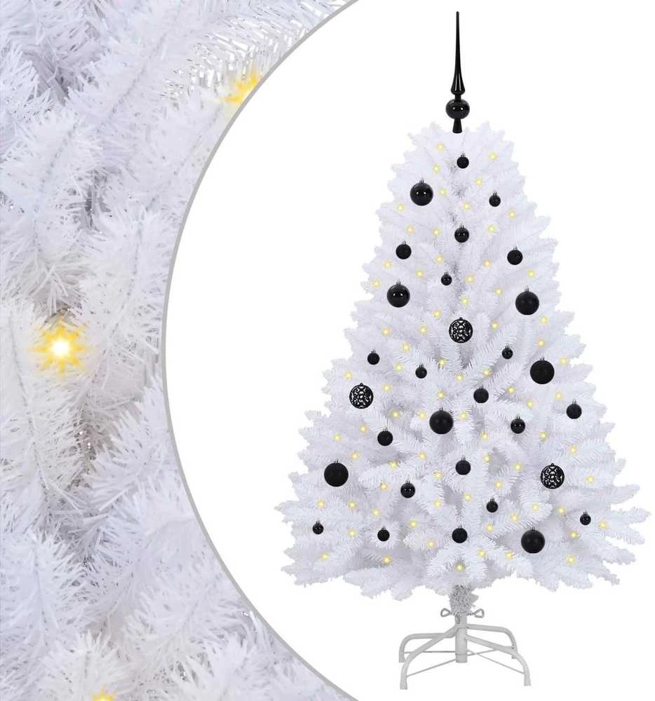 Dirbtinė Sulankstoma Kalėdų Eglutė Balta 150 cm PVC ir Plienas