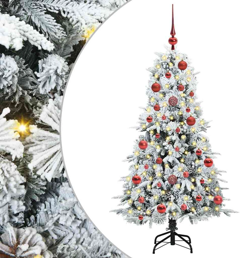 Dirbtinė Sulankstoma Kalėdų Eglutė Balta 150 cm PE ir PVC