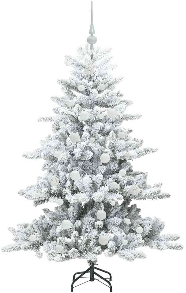 Dirbtinė Sulankstoma Kalėdų Eglutė Balta 150 cm PVC ir Plienas