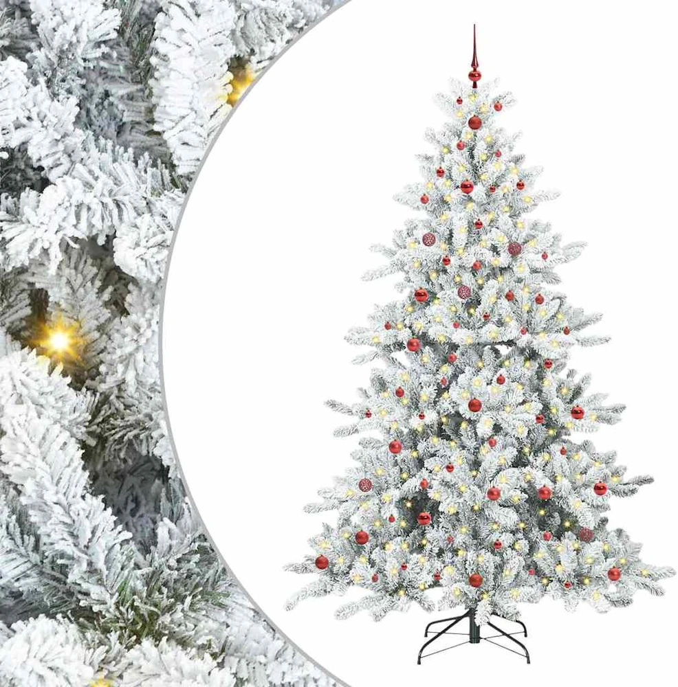 Dirbtinė Sulankstoma Kalėdų Eglutė Balta 240 cm PVC ir Plienas