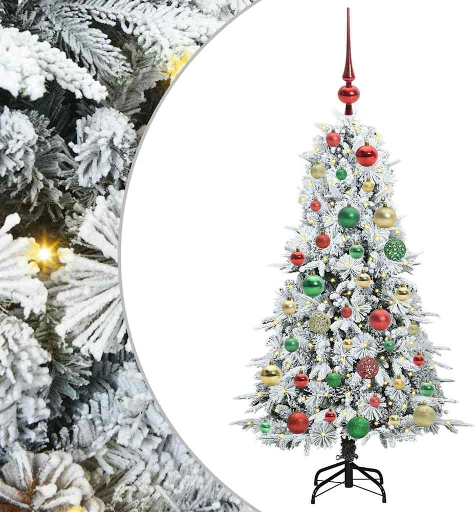 Dirbtinė Sulankstoma Kalėdų Eglutė Balta 120 cm PE ir PVC
