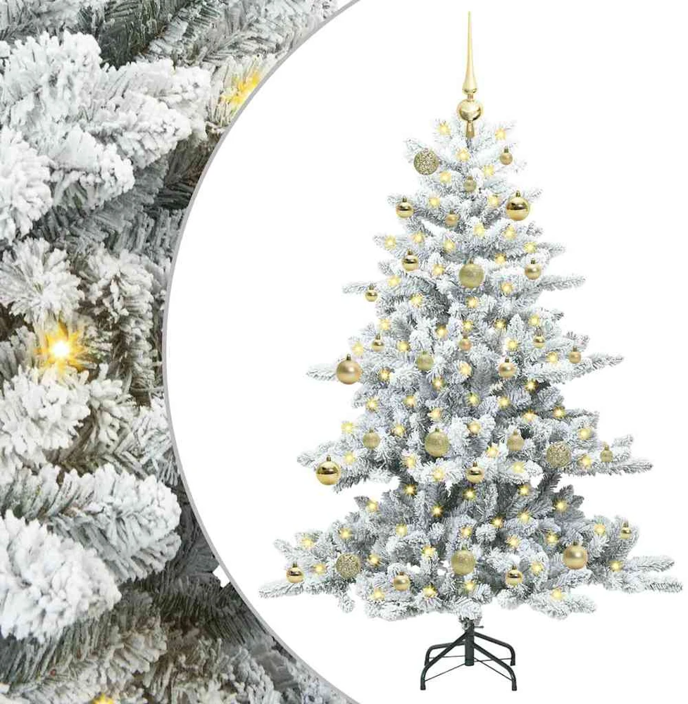 Dirbtinė Sulankstoma Kalėdų Eglutė Balta 150 cm PVC ir Plienas