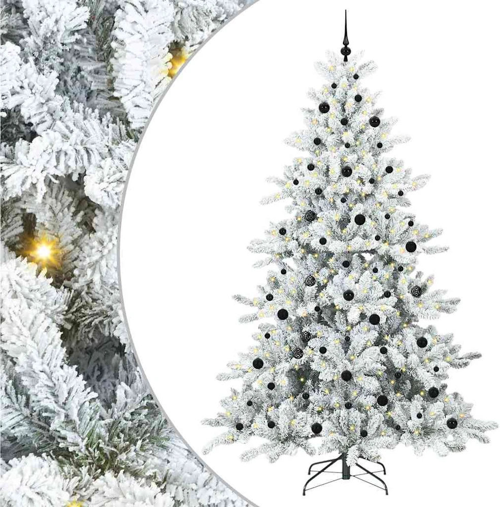 Dirbtinė Sulankstoma Kalėdų Eglutė Balta 240 cm PVC ir Plienas