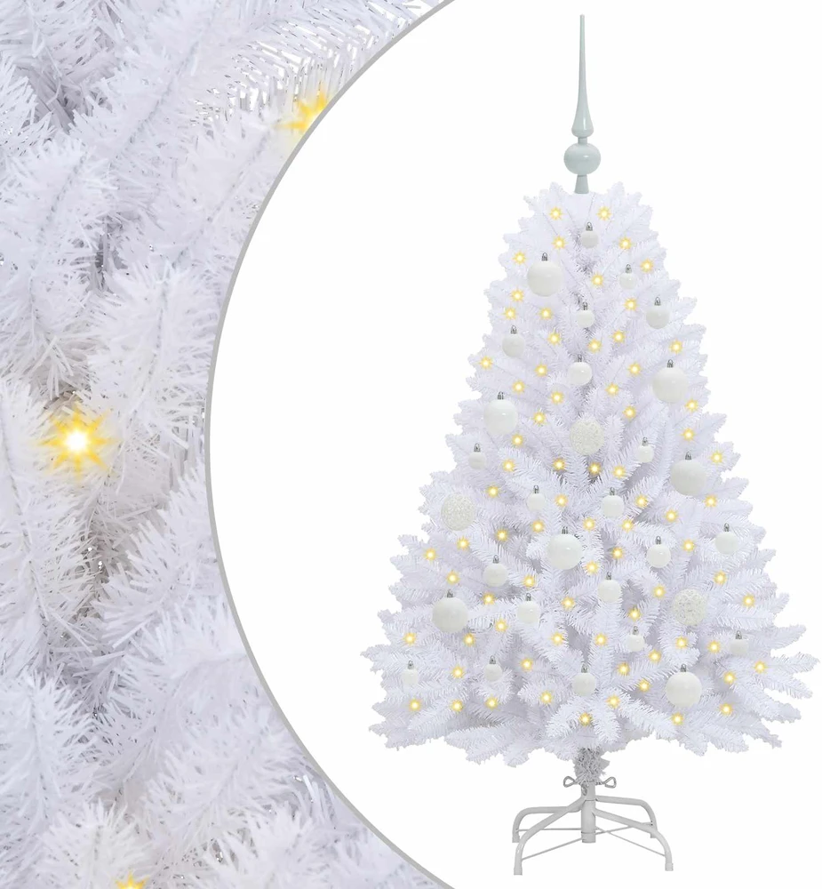 Dirbtinė Sulankstoma Kalėdų Eglutė Balta 120 cm PVC ir Plienas