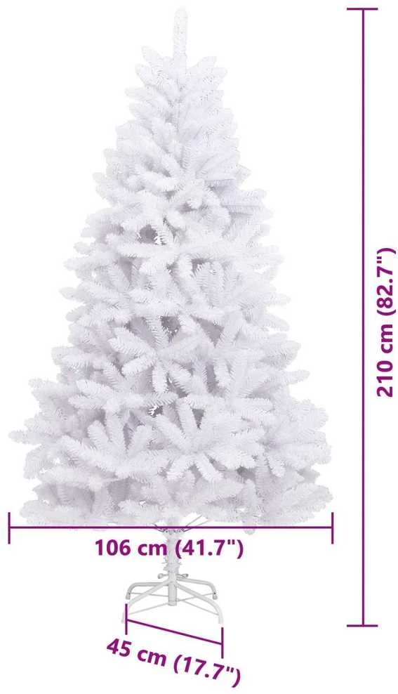 Dirbtinė Sulankstoma Kalėdų Eglutė Balta 210 cm PVC ir Plienas
