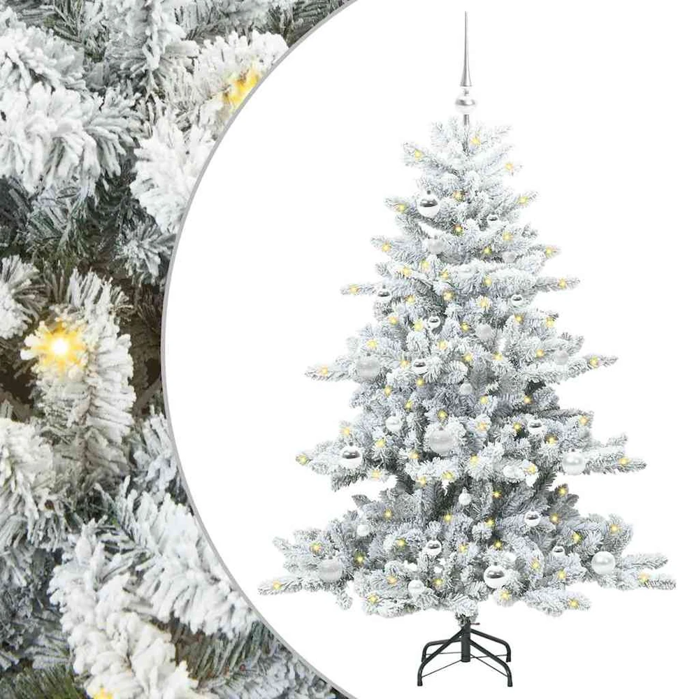 Dirbtinė Sulankstoma Kalėdų Eglutė Balta 150 cm PVC ir Plienas