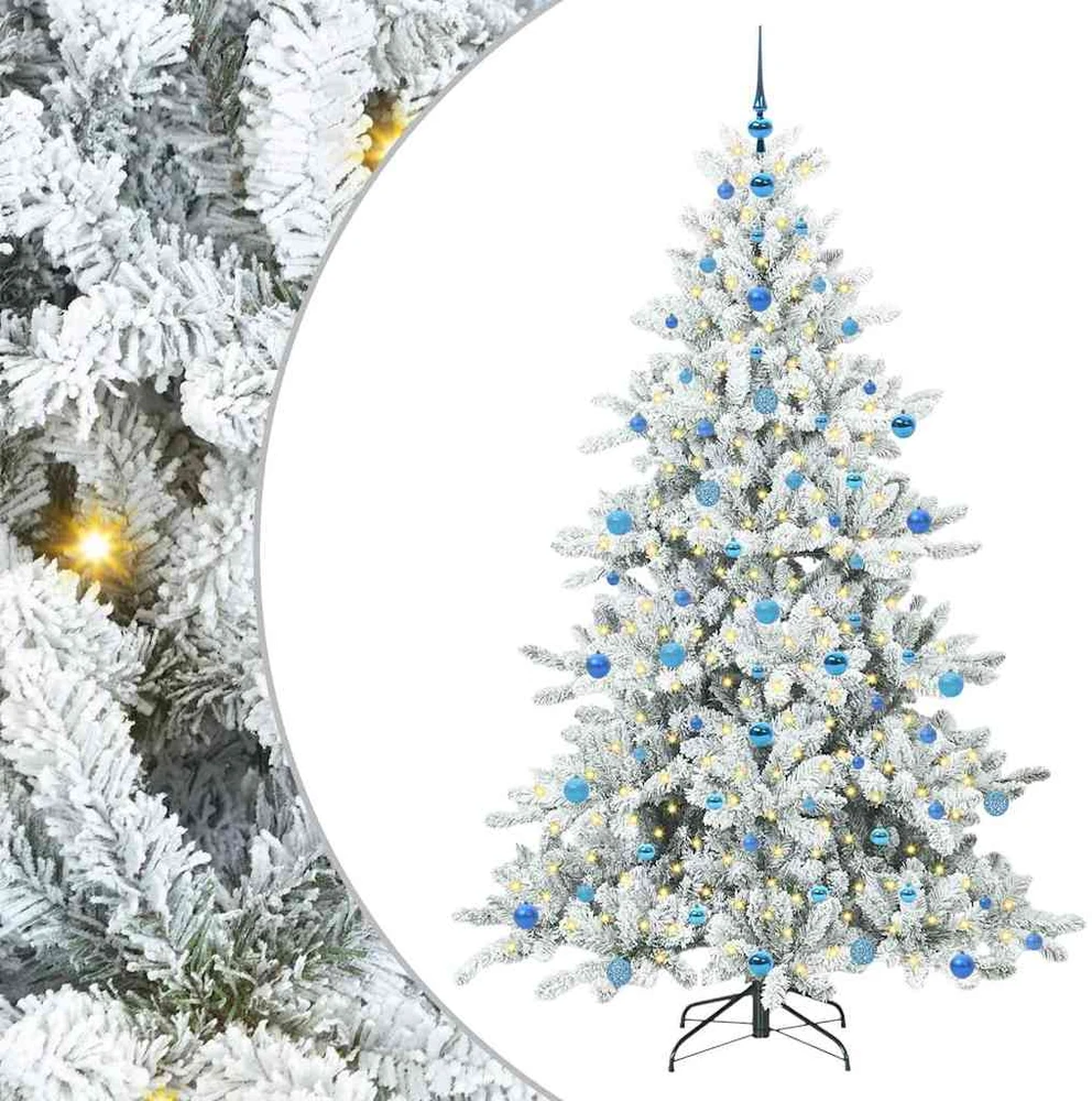 Dirbtinė Sulankstoma Kalėdų Eglutė Balta 210 cm PVC ir Plienas